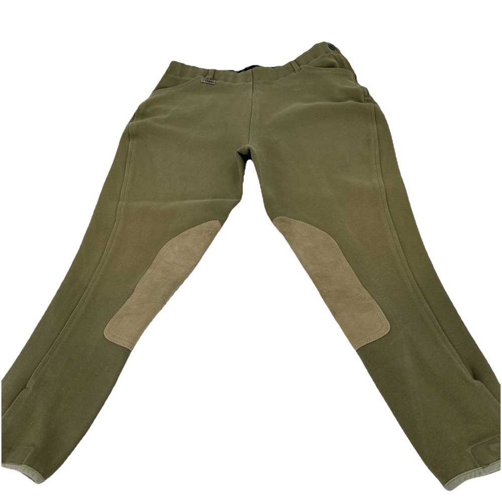 Dublin Equestrian Riding Breeches Women 30 Regular Olive Green Knee Patch Pants